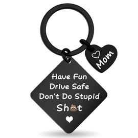 ICHRATI Boys Girls Easter Basket Stuffers Have Fun Drive Safe Don't Do Stupid Keychain for Son Daughter from Mom Funny 16th 17th 18th Birthday Gifts for Teen Boy Girl 16-18 Teenagers New Driver Gift