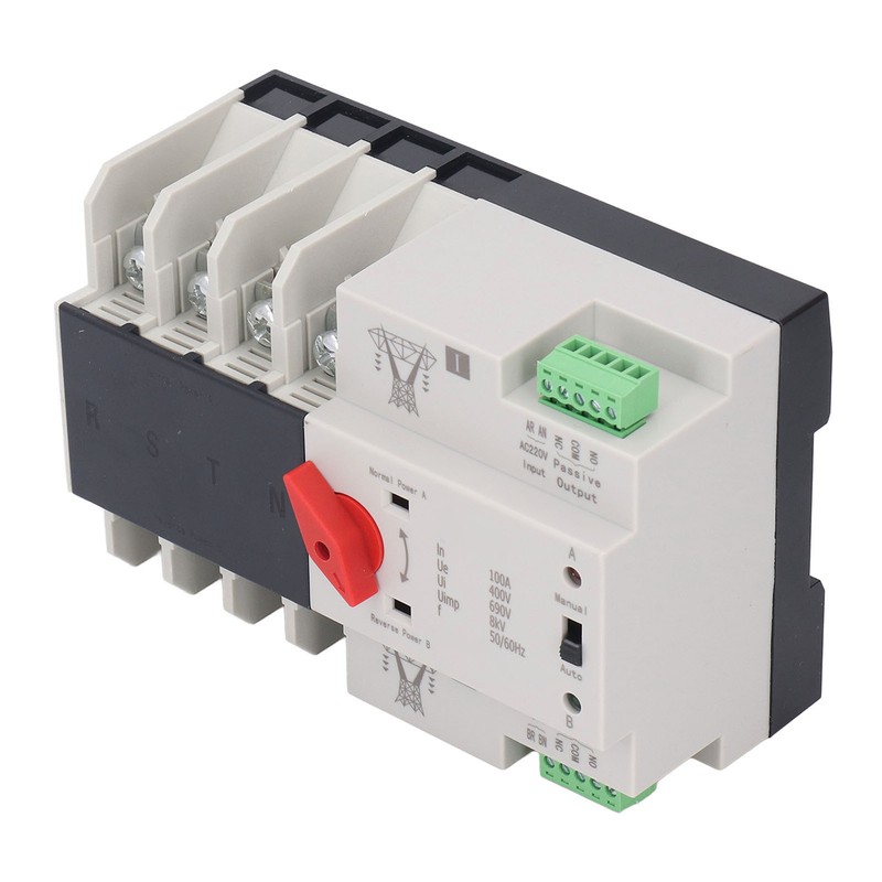 Dual Power Automatic Transfer Switch 4P Fast Switching AC400V 100A