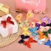 MECCANIXITY 100Pcs Mini Ribbon Bow 2.5" Mini Fabric Satin Ribbon