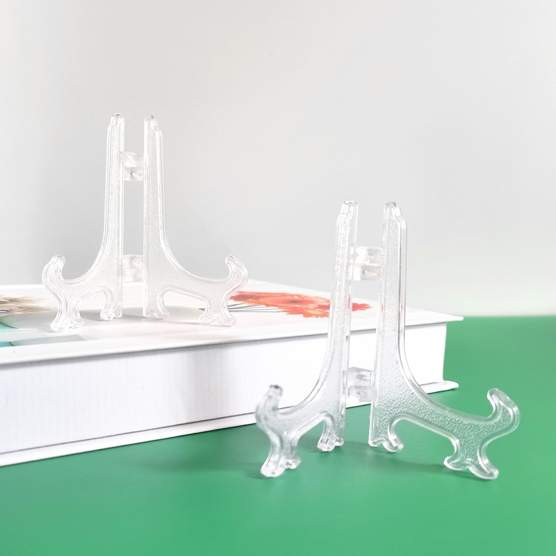 Cretty-Meet 12pcs 3" Mini Clear Plastic Easels, Little Display Stands