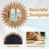VETROVUE 20 Inch Brown Boho Wall Decor Sunburst Mirror -