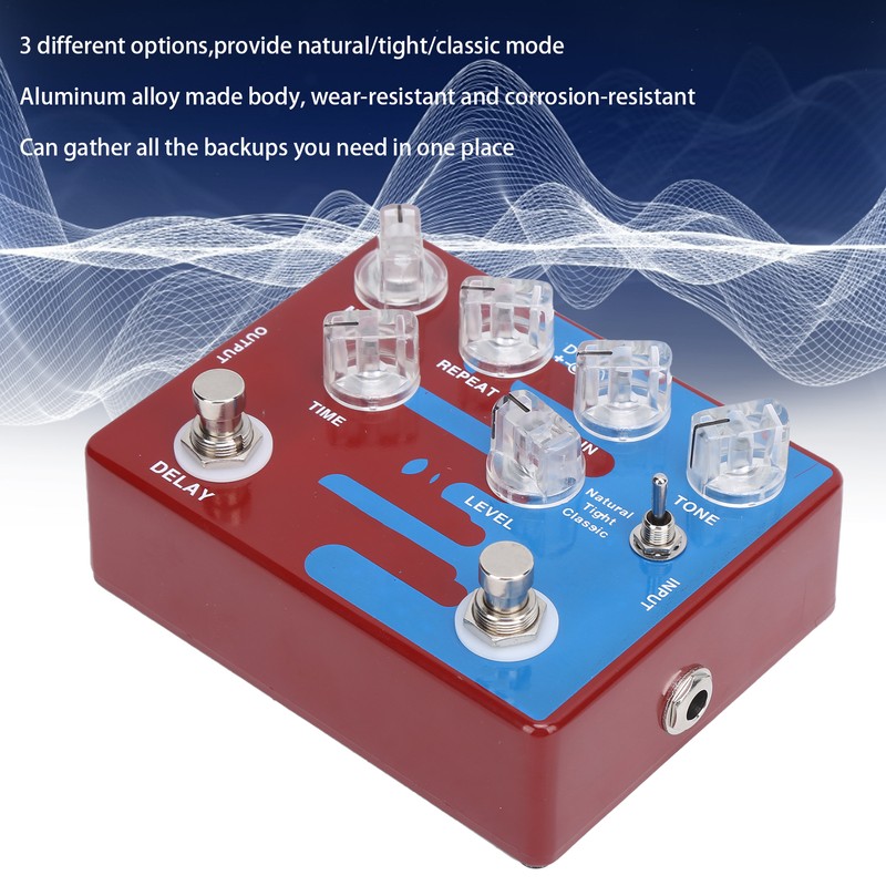Distortion Delay Guitar Effect Pedal Digital with 3 Molds CP‑68