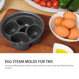 4 in 1 Egg Bites Molds Steam Basket, Egg Steam Molds for Thermomix TM5 TM6, Food Grade PP 4 Egg Molds Steam Egg Boiler Accessory for Thermomix TM5 TM6