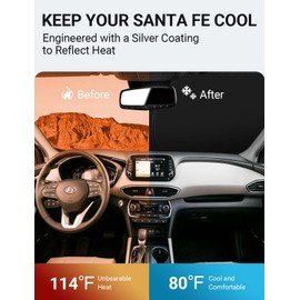 Parasol plegable para parabrisas delantero, ajuste personalizado 2023 2022 2021 2020 2019 Hyundai Santa Fe, SE, SEL, SEL Plus, Limited, Ultimate Accessories 2023 Actualización