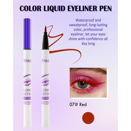 Liquid Eyeliner Pencil-Waterproof Long Lasting Red Matte Eye Liner Pen,Quick-drying High-pigmented Colored Eyeliner,Ultra-Fine Tip Eye Liner,Christmas Colorful Eye Makeup Gift for Women-06