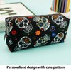 LParkin Sugar Skull Pencil Case Super Large Capacity Canvas Pen