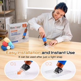 BESGEER 200W Carpet Trimmer with Optimized Shearing Guide，Rug Shears Carpet Carving Tool with 2 Blades for Carpet Repair，a Highly Customer-Friendly Tufting Trimmer for Sculpting Tufting Gun Rug