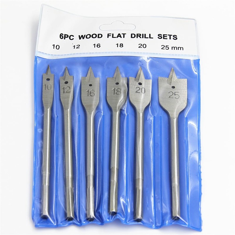 ZONADA 6Pcs Wood Flat Drill Sets 10mm 12mm 16mm 18mm