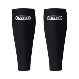 Battle Sports Performance Football Leg Sleeve - Turf Protection Ultra-Tight Leg Compression Sleeve - Black/White, Youth L/XL