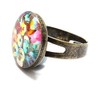 Bronze Sequin Ring, Stunning Sparkling Sequin and Resin Ring, Statement