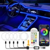 Jushope Interior Car LED Strip Lights, RGB USB Car Ambient