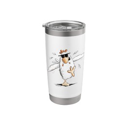 Cool Running Chicken with Sun Glasses Stainless Steel Insulated Tumbler