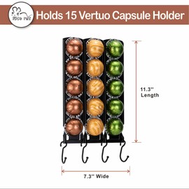 Nespresso Pods Holder for Coffee Pod Holder Organizer Wall Mount Under Cabinet Coffee Maker（15 pods）