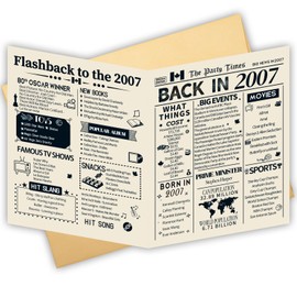 HOMANGA 18th Birthday Card, 18th Birthday Gifts for Girls Boys, Back in 2007 birthday Card with Envelope, 18th Bday Card for Son Daughter Him Her, 20x25 CM