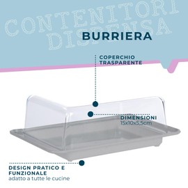 Fackelmann Burriera con Coperchio Porta Burro da Frigo e da Tavola, Contenitore per Conservare il Burro Fresco e Protetto da Odori, Accessorio Cucina Pratico