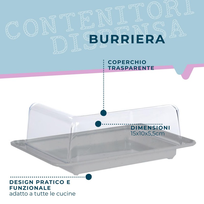 Fackelmann Burriera con Coperchio Porta Burro da Frigo e da