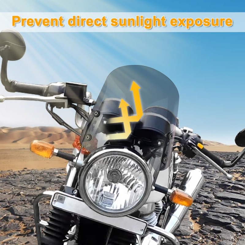 REARACE Motorcycle Windshield Windscreen Fit for Royal Enfield Continental GT
