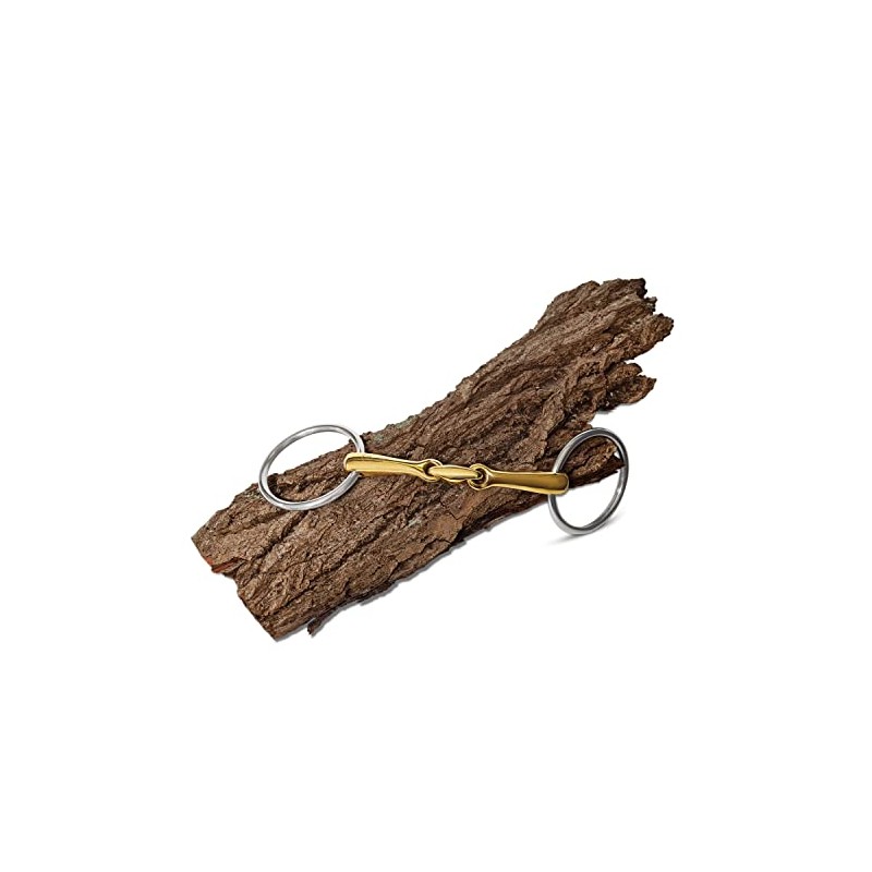 Esposita Water Snaffle Bit Double Jointed Brass Rings Stainless Steel