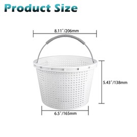 4 Pack 8" Pool Skimmer Basket Built-in Weight Stainless Handle Rubber Grip