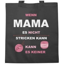 Shirtracer - Cotton Bag - Statement - Bags - Wenn Mama es nicht knicken kann es keiner, 1 Dark Grey
