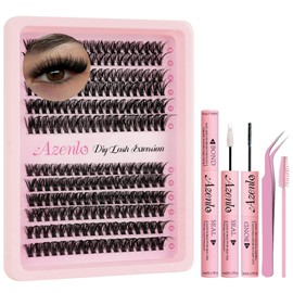 Azenlo Lash Extensions 40D+60D Cluster 240pcs DIY Lash Clusters 10-16mm Eyelash Clusters Individual Think Band Lash Kit (40D+60D Kit)