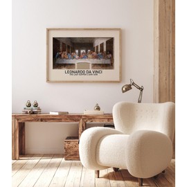Lithobee - Leonardo Da Vinci The Last Supper 1495 1498 - Printed Wall Art Design in Sizes A2, A3 & A4 Framed in a Stylish Coloured Frame or Unframed (A4 Unframed)