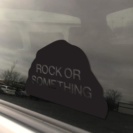 Military Veteran Rock or Something Vinyl 3.25x5 Black Heavy Duty Die Cut Vinyl Window Sticker Decal