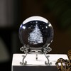 JFTOSALE 2.3in 3D Christmas Tree and Santa Claus Crystal Ball