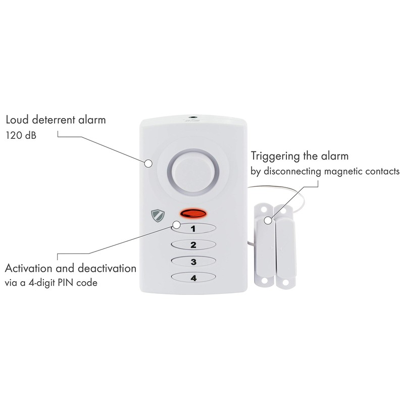 SCHWAIGER -5507- Garage Sliding Door Alarm with PIN | Alarm