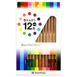 Shachihata ZCP-12C Colored Pencil, Thick Core, 12 Colors