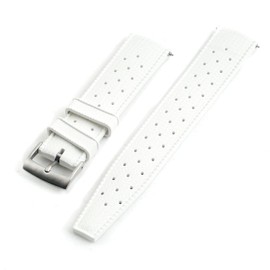 StrapHabit Quick Release Tropical Style FKM Rubber Watch Strap Band 18mm, 19mm, 20mm, 21mm, 22mm (White, 20mm)
