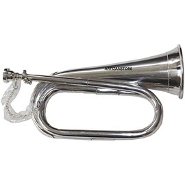 Boy Scout Nickel Plated Blowing Bugle Attack Command Signal Horn