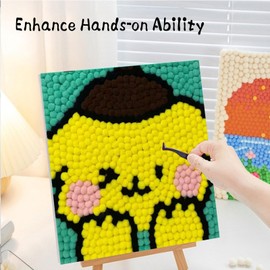 OFRKE 5D Cartoon Plush Toys Diamond Painting Kits for Beginners with Frame, Cute Animals DIY Plush Diamond Art Kit, Home Wall Decoration 8X8 inch