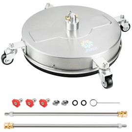 janz 17" Pressure Washer Surface Cleaner with 4 Wheels, 1/4" Quick Plug, 2 Extension Wands, 2 Replacement Nozzles and 3 Spray Nozzles, 4000 PSI