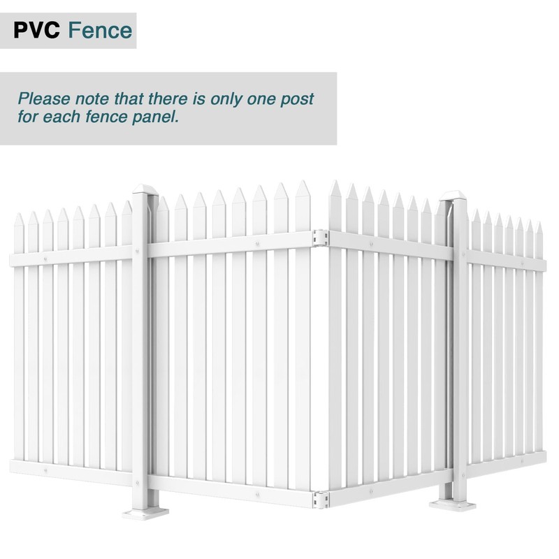 ECOOPTS 36" H x 84" W Vinyl Picket Fence Panels