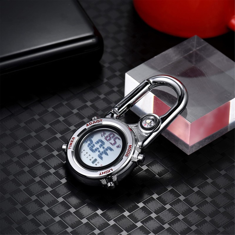 Lancardo Carabiner Watch, Analog Clip, Nurse Watch, Luminous Carabiner, Watch,