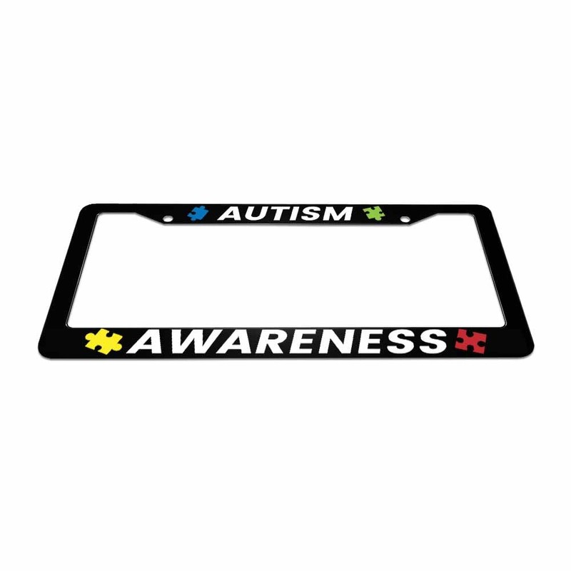 Amcove License Plate Frame Autism Awareness Stainless Steel License Plate