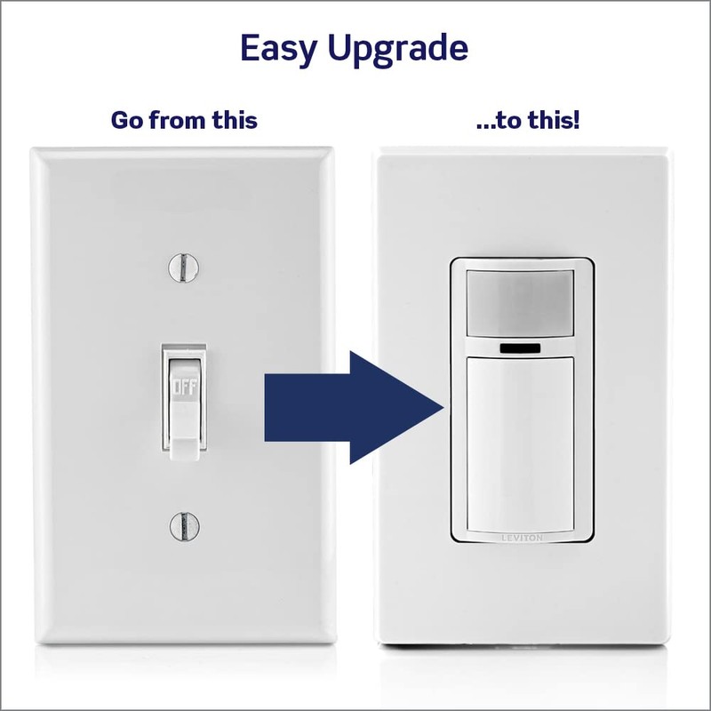 Leviton Motion Sensor Light Switch, Motion Activated, Auto-On/Auto-Off or Manual-On,