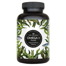 Omega 3 Fish Oil Capsules - 365 Capsules in Annual Supply - High Quality: 1000 mg Fish Oil Per Capsule and the Omega 3 Fatty Acids, EPA and DHA - from Sustainable Fishing, without Unwanted Additives