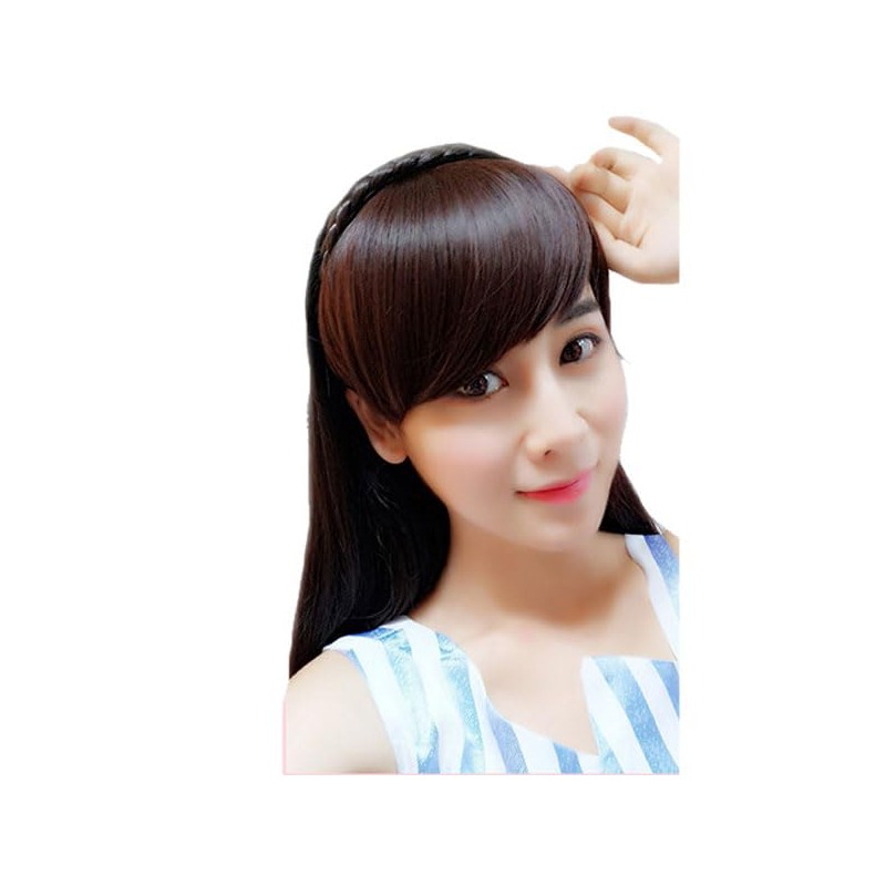 Bangs Wig with Braid Headband, Point Wig, Extension, Hair Bangs,