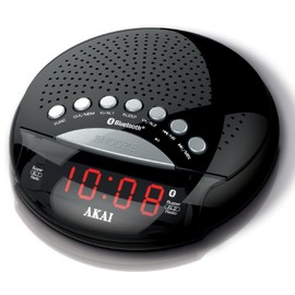 Akai Alarm Clock Radio with Bluetooth Speaker - Black
