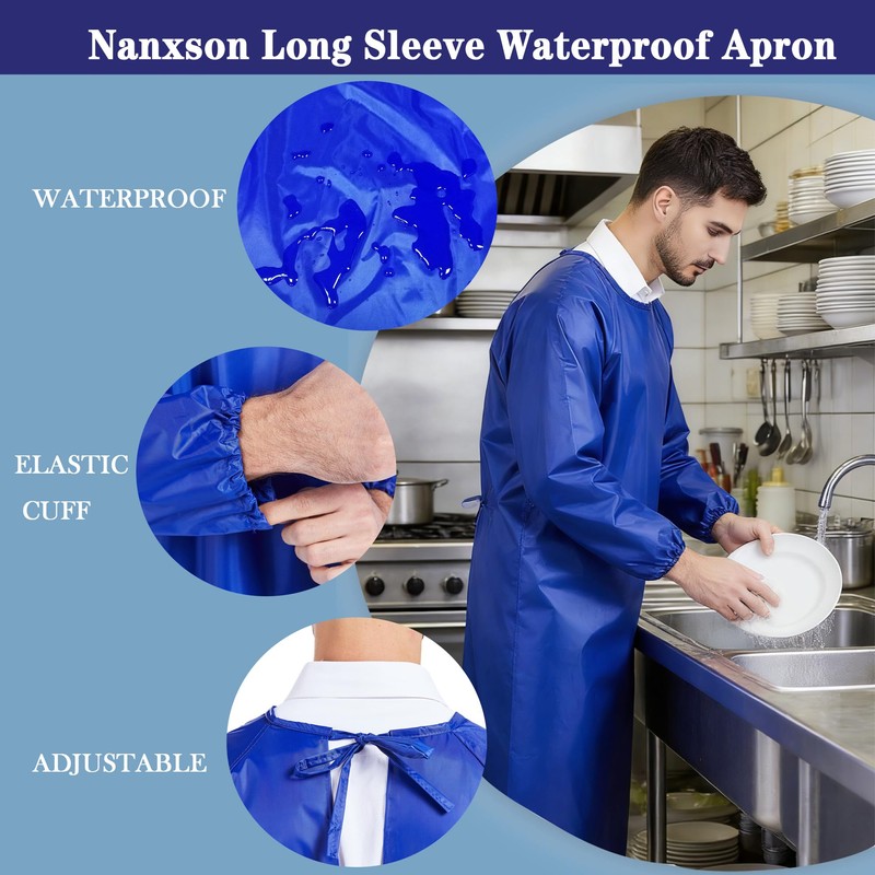 Nanxson Waterproof Apron Long Sleeves Smock Overalls Work Apron for