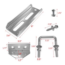 Unbranded 4 Pack 8" Galvanized Swivel Top Bunk Bracket Support Kit For Boat Trailer 3x3