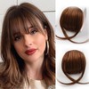 ROURUNFASI Clip on French Bangs-100% Real Human Hair Clip in