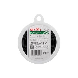 amon 3458 Double Cord for Automobiles, 0.5sq, 23.2 ft (6 m), Black/White Line