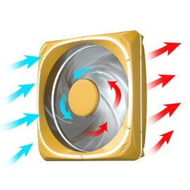 Vetroo DF120 3 Pack Case Fans, 120mm LED Lighting PC Cooling Fan W/Yellow Fan Frame for Radiator/CPU Cooler/Computer Case