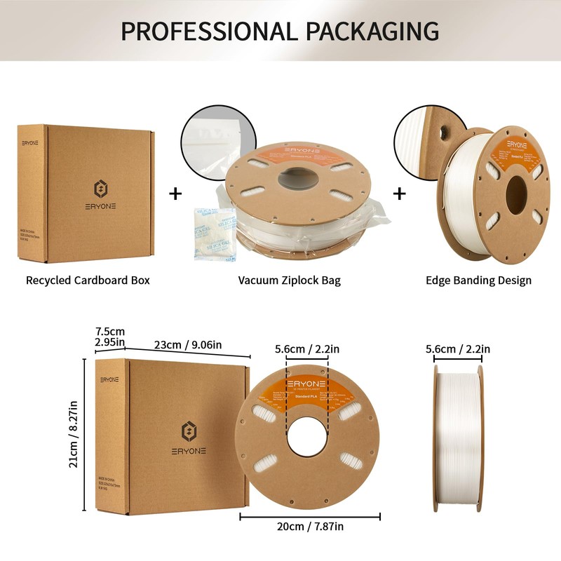 ERYONE PLA Filament 3D Printer PLA Filament 1.75mm +/- 0.03mm,