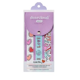 dearcloud x Keith Haring Nail Files Set - Double-Sided Emery Boards with Travel Pouch