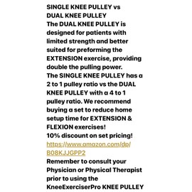 Knee Exerciser Pro Dual Knee Pulley: Knee Replacement Therapy , TKA, ACL & Knee Contracture Rehab, POLEA DE RODILLA