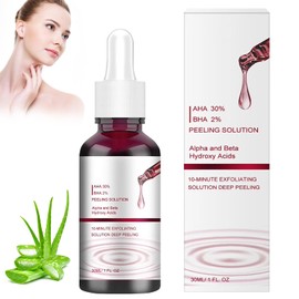 AHA 30% + BHA 2% Peeling Solution,Peeling-Lösung, Exfoliating Facial Serum, Gesichtsserum, Natürliches Gesichtspeeling Serum, um feine Linien und Falten zu Reduzieren (30ml)